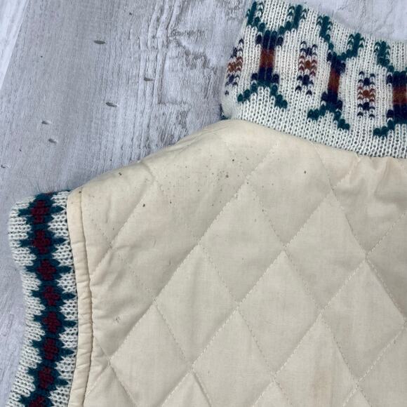 Vintage Junior Exchange Reversible Winter Knit Warm Full Zip Outdoors Ski Vest - Picture 10 of 15